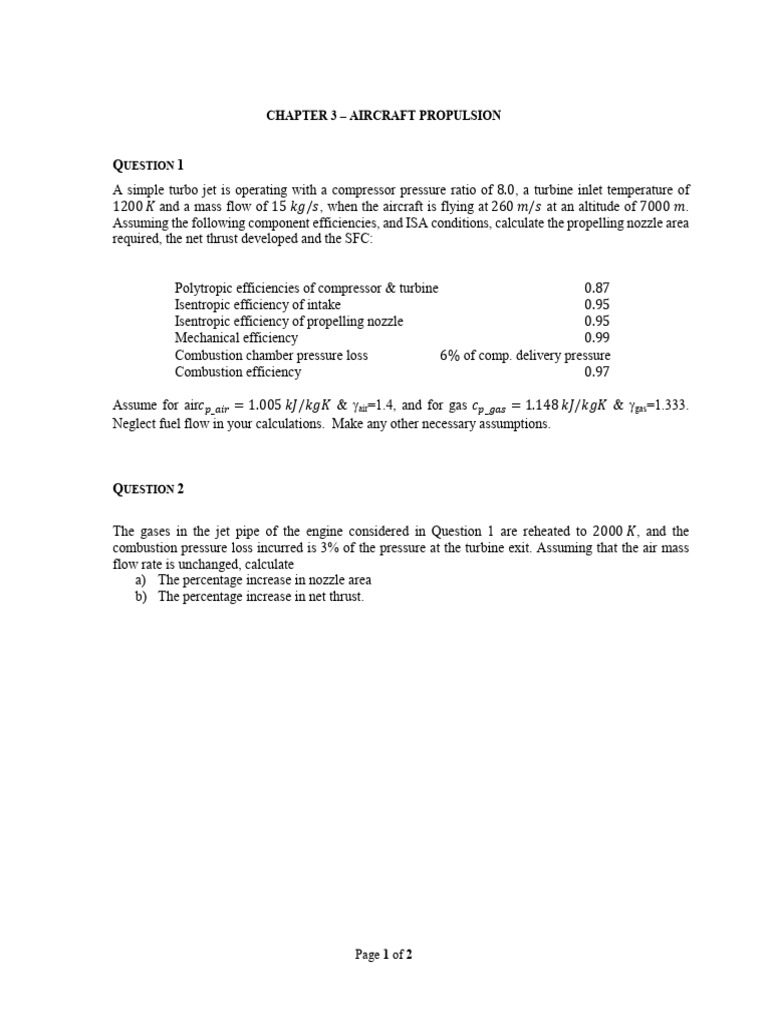 Chapter 3 Suggested Problems | PDF | Jet Engine | Gases