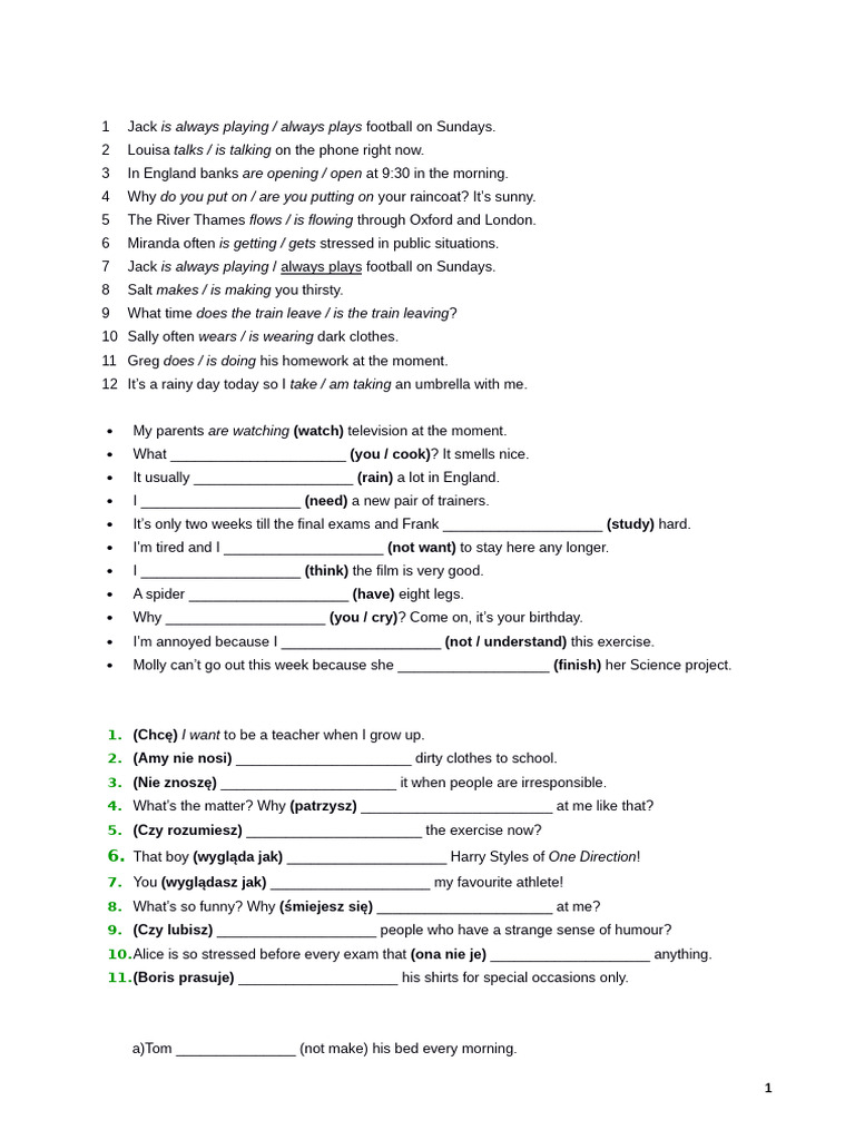 English Grammar: Present Tense Usage | PDF | Language Arts & Discipline ...