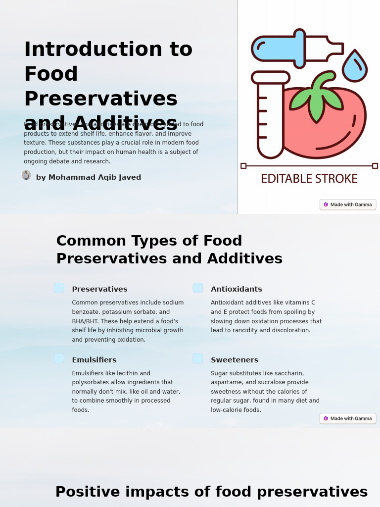 Health Impacts of Food Preservatives | PDF | Sugar Substitute | Foods