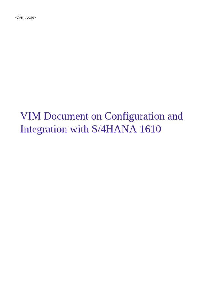 VIM Configuration Guide for S/4HANA | PDF | Invoice | Reason