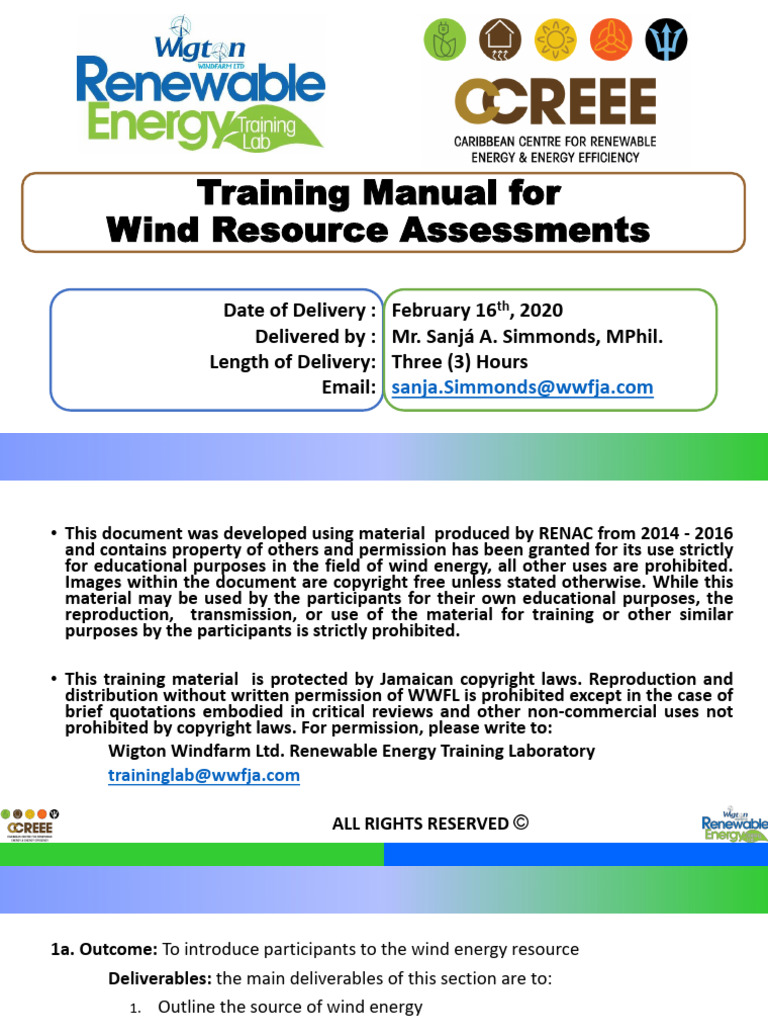 Training Manual For Wind Resource Assessment Session | PDF | Wound | Rain
