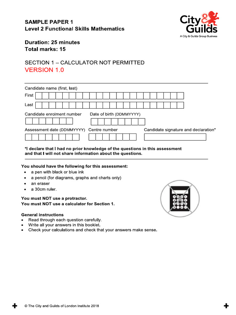 Maths - Non Calculator Paper 1 | PDF