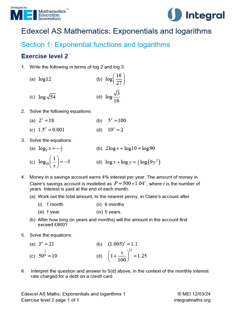 Logs AS Level 2 | PDF