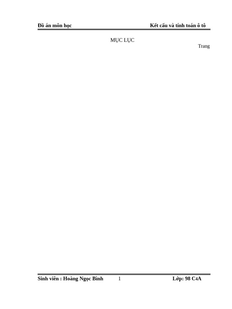 Thit K Tinh Toan o To | PDF