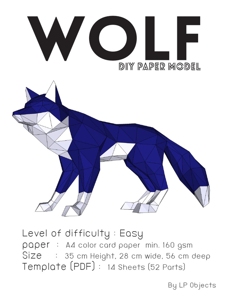 DIY Wolf Paper Model Template | PDF | Printing Materials | Printing