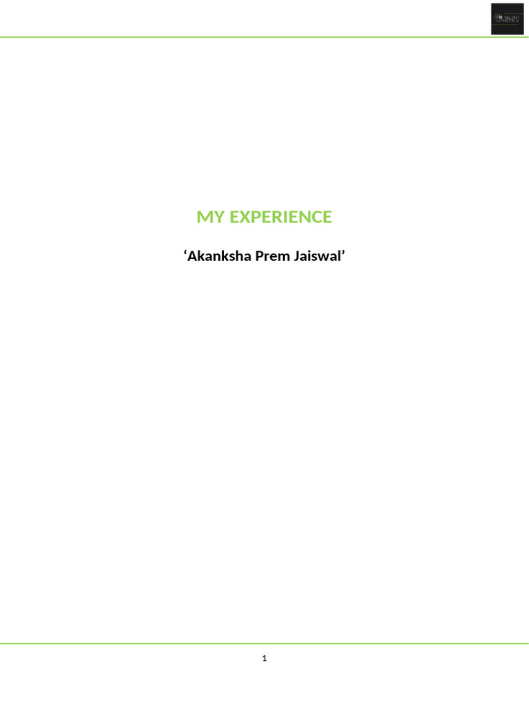 Sarah My Experience | PDF | Behavioural Sciences | Psychological Concepts