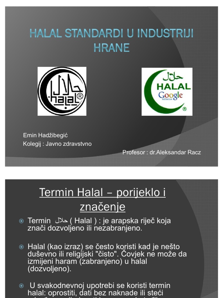 Halal Standardi U Industriji Hrane - Prezentacija | PDF