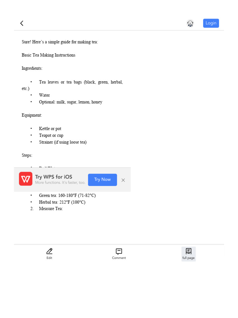 Simple Guide to Making Tea | PDF