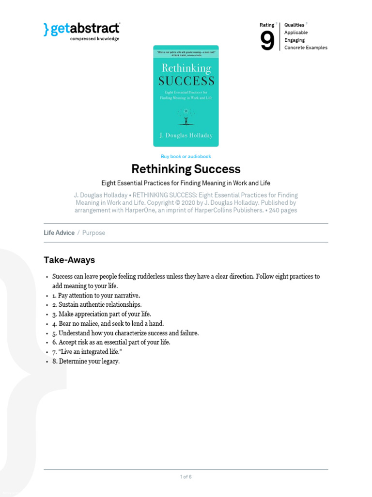 Rethinking Success Holladay en 39655 | PDF | Friendship | Self Esteem