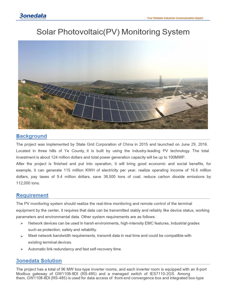 Case Study-Solar PV Monitoring System (1) (14860) | PDF | Photovoltaics ...