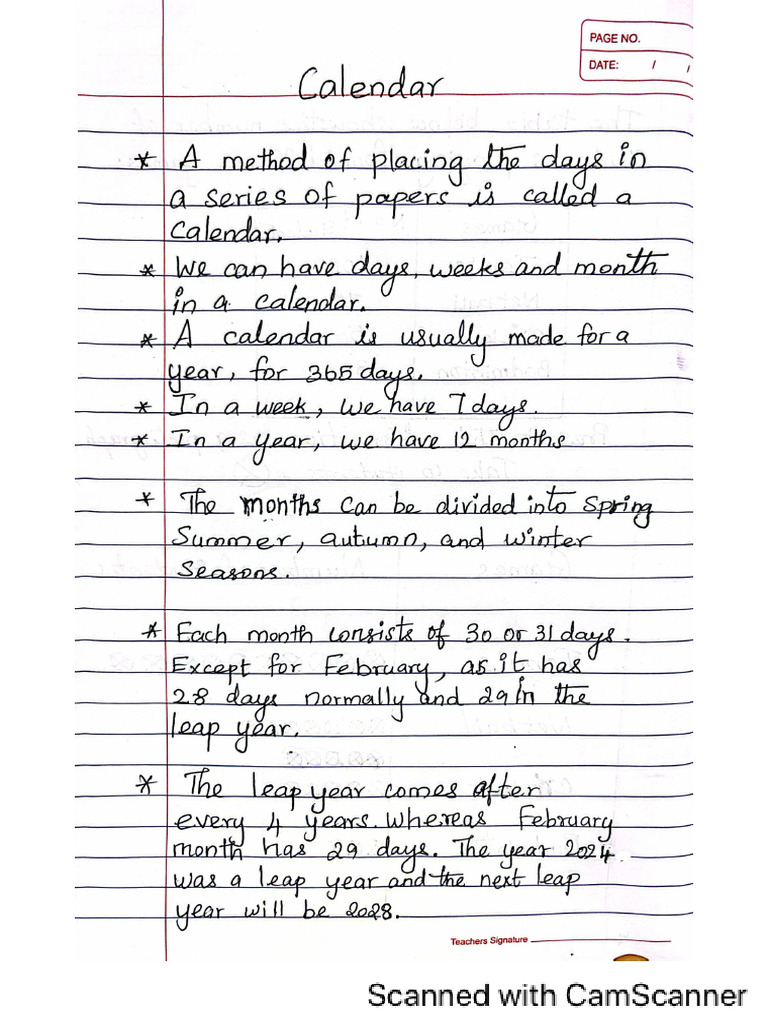 Calendar Notes | PDF
