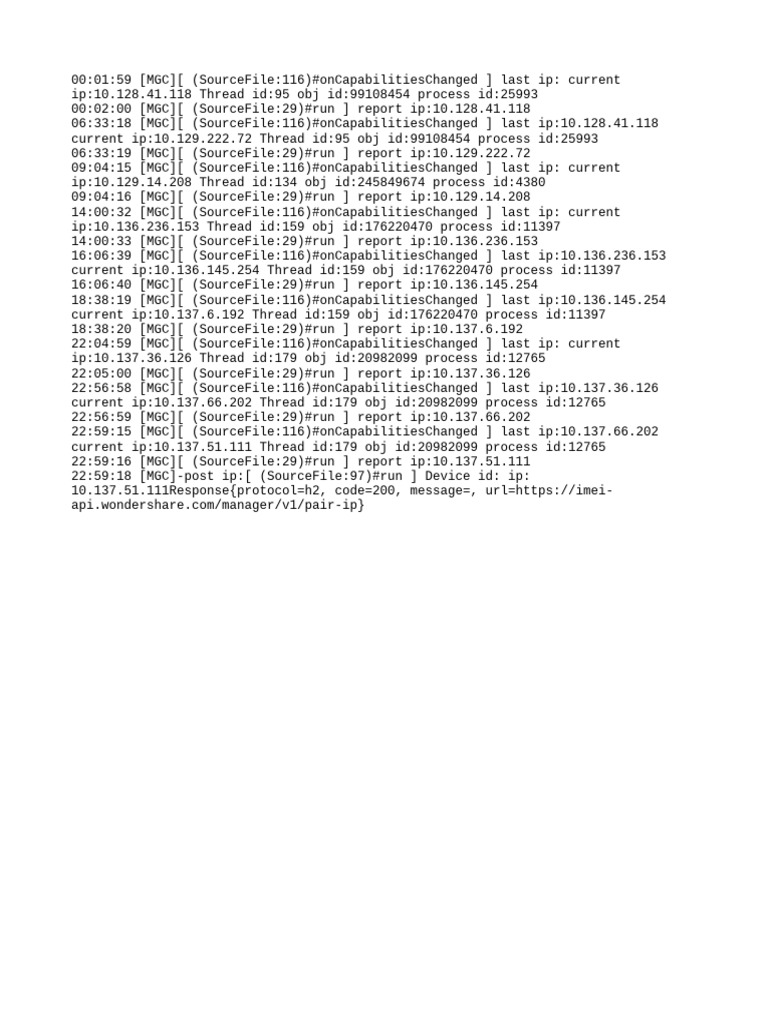 IP Address Change Log Report | PDF | Computers | Technology & Engineering