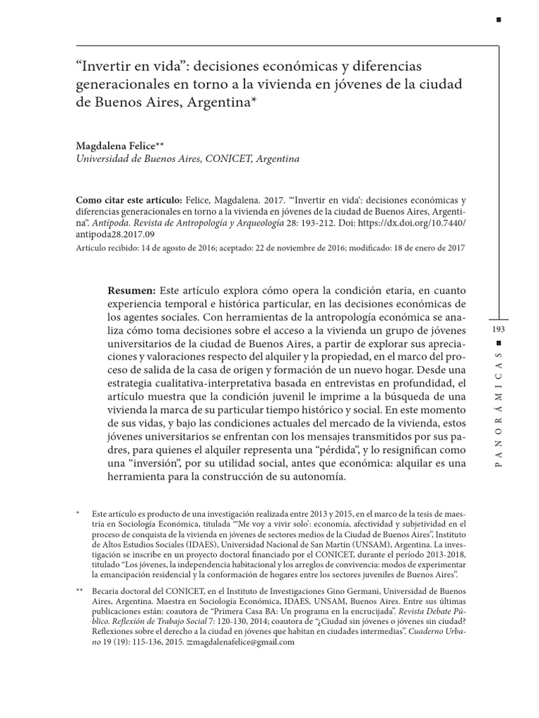 Antipodas Sobre El Acceso A La Vivienda en Generaciones Jovenes | PDF ...