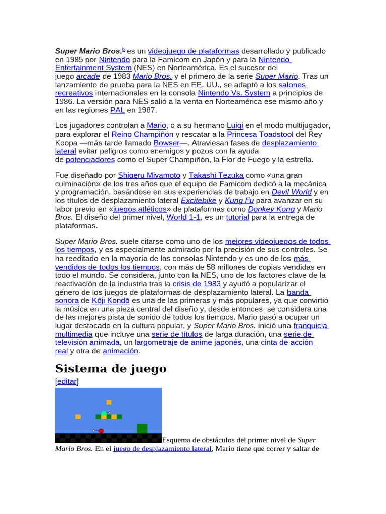 Super Mario Bros | PDF | Nintendo | Mario