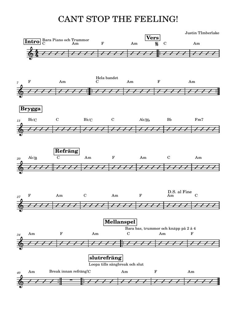 Cant Stop The Feeling! | PDF