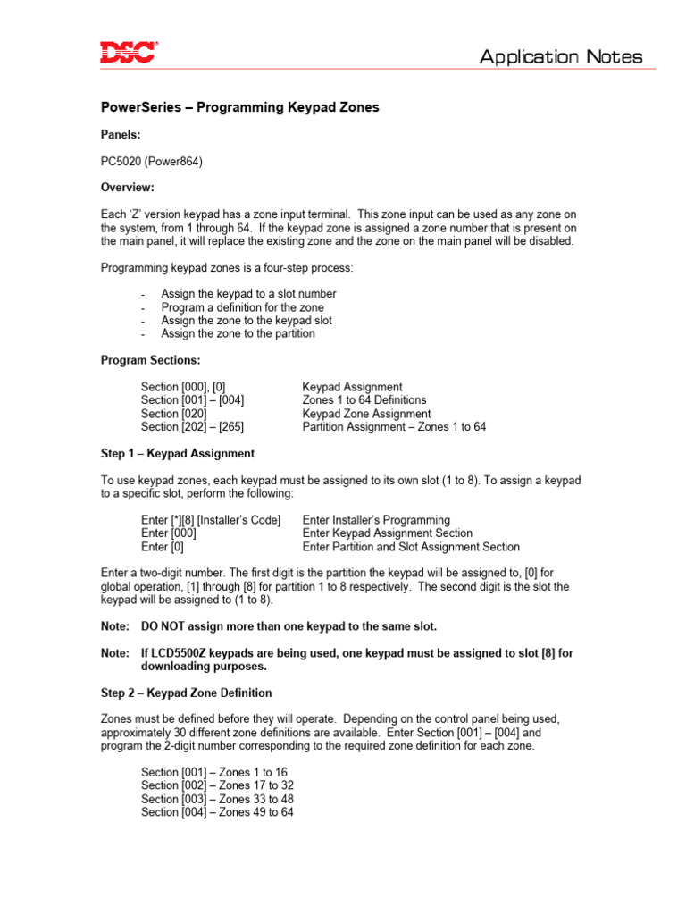 Programming Keypad Zones for PC5020 | PDF | Computing | Computer ...