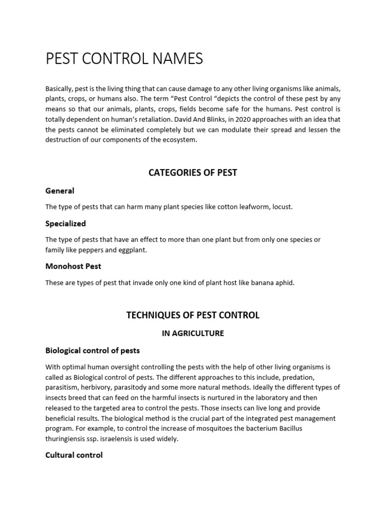 Article - Pest Control - Iqra | PDF | Pest Control | Herbicide