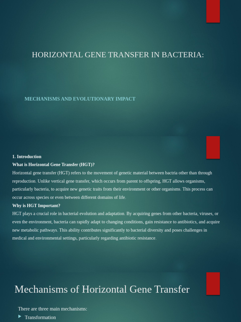 HORIZONTAL GENE TRANSFER IN BACTERIA | PDF | Bacteriophage | Bacteria