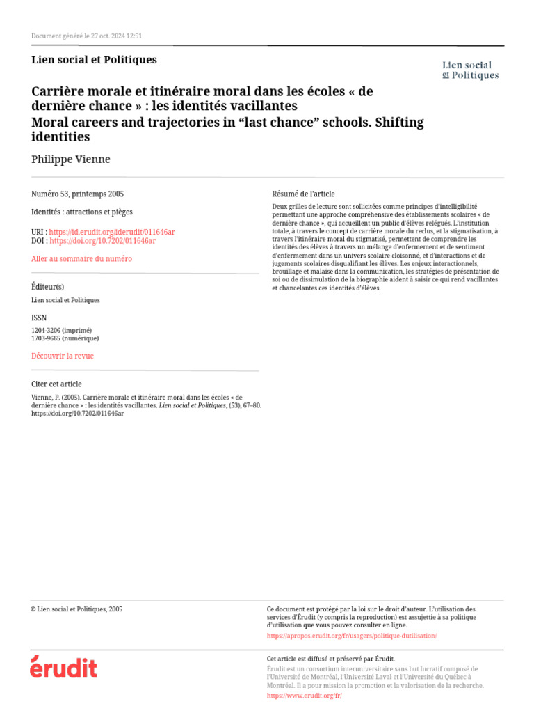 Identités vacillantes dans les écoles alternatives | PDF