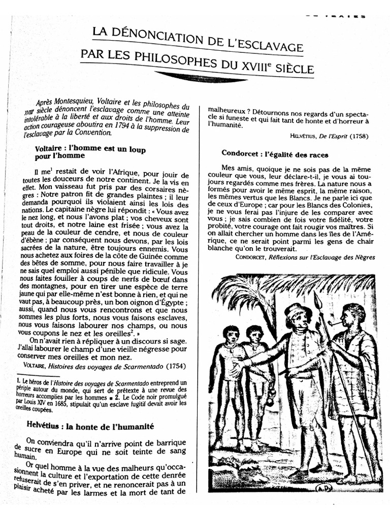 La dénonciation de l'esclavage | PDF