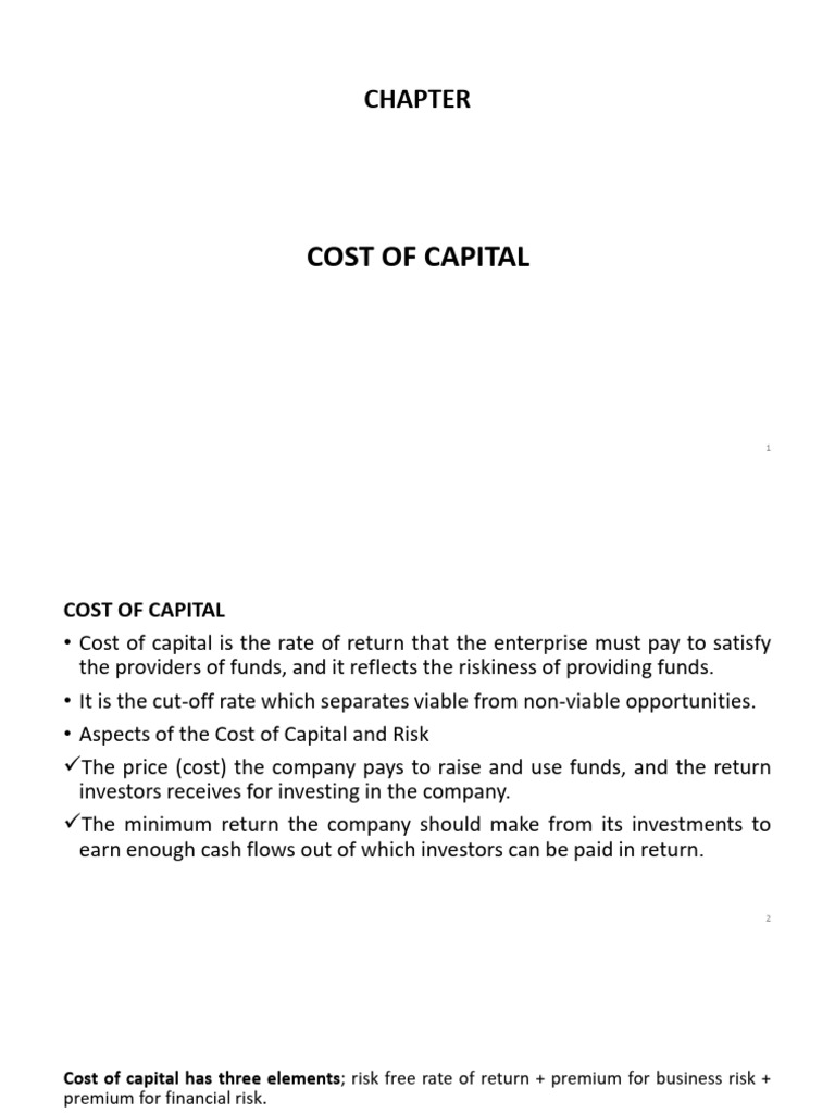 Understanding Cost of Capital Components | PDF | Capital Asset Pricing ...