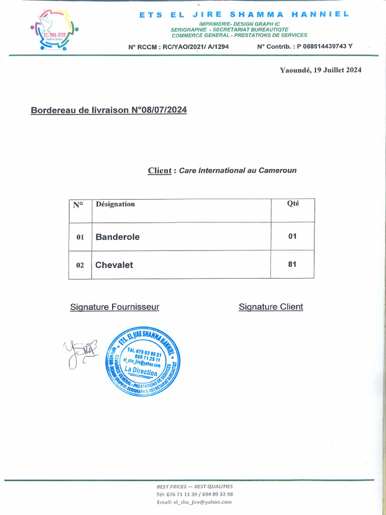 Bordereau de Livraison | PDF