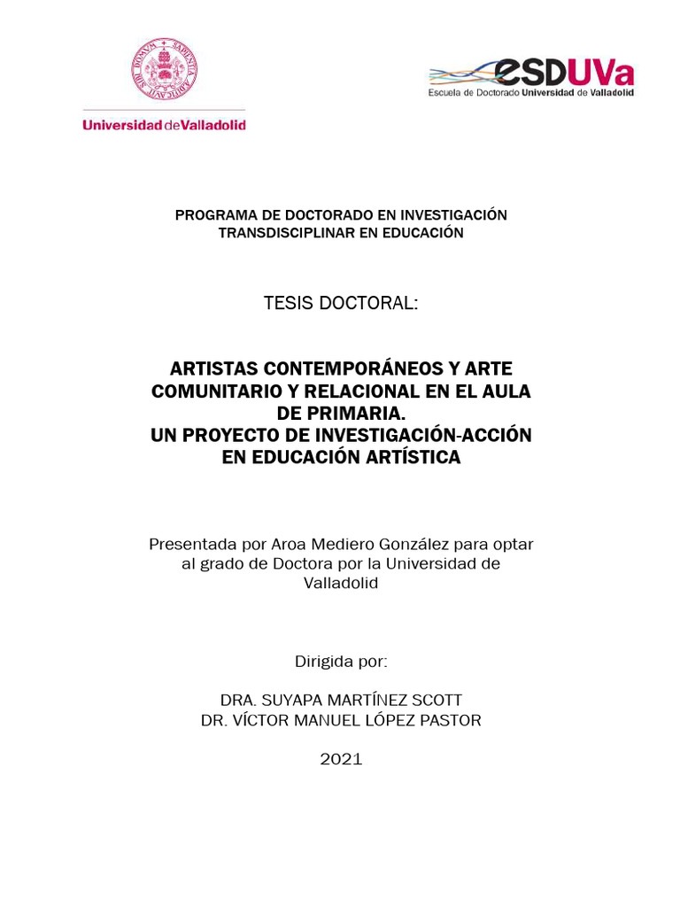Arte Comunitario en Educación Primaria | PDF | Maestros | Educación en ...