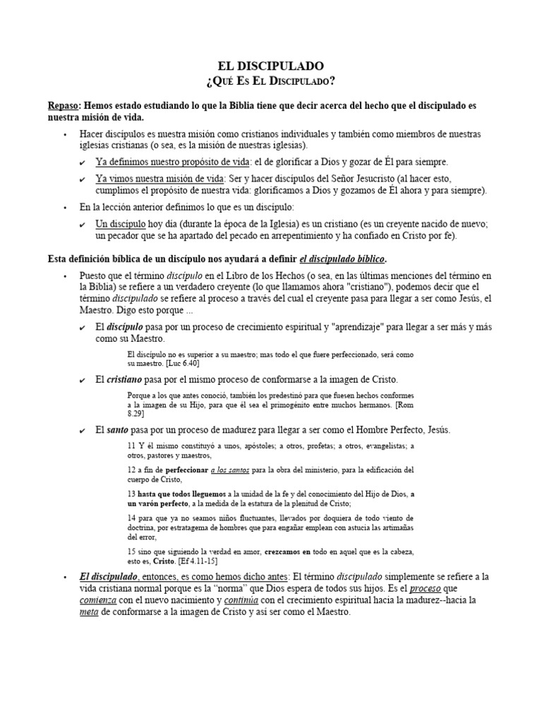 Discipulado: Crecimiento Espiritual en Cristo | PDF | Cristo (título ...