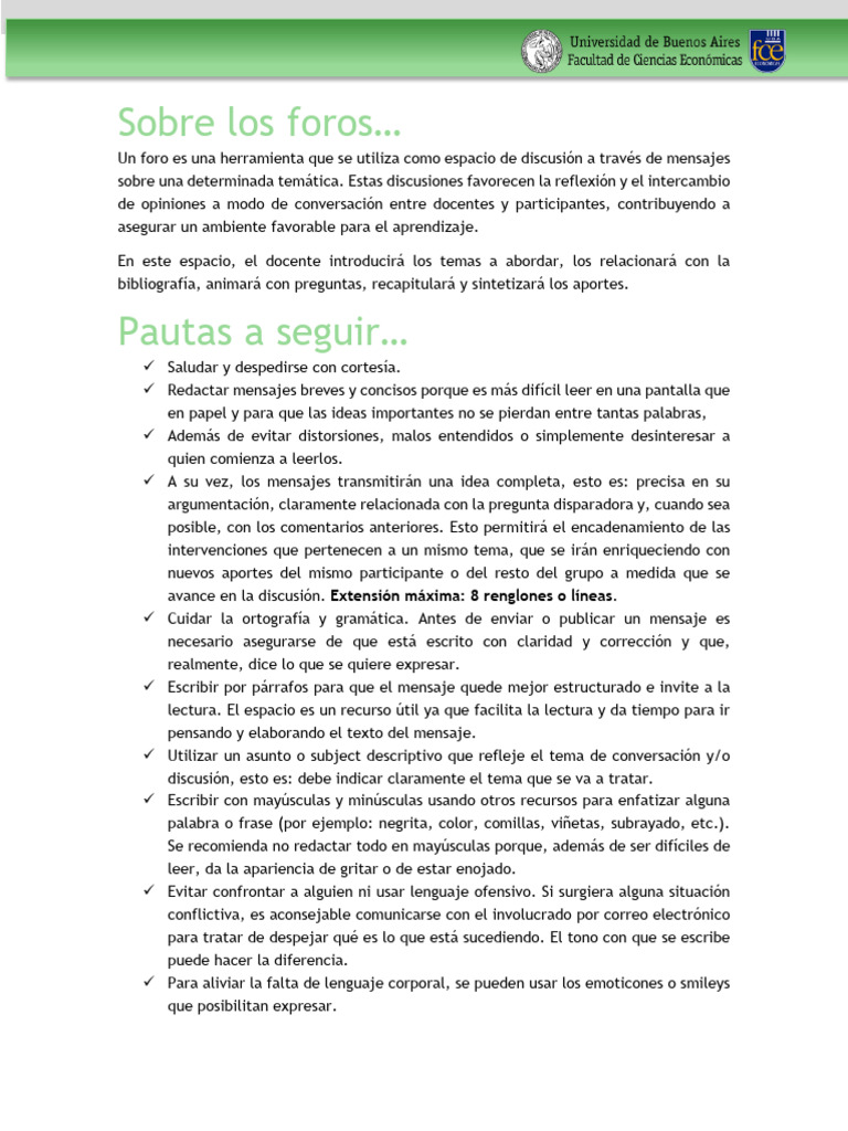 Normas sobre foros | PDF | Comunicación humana