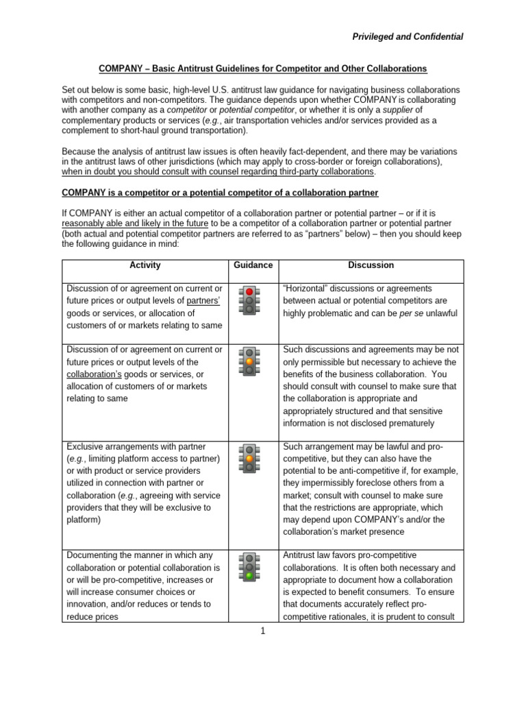 Antitrust Guidelines for Collaborations | PDF | Competition Law ...