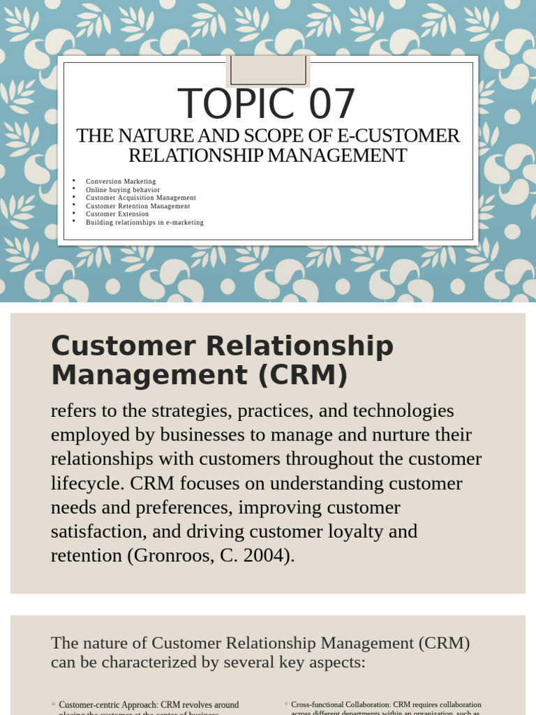 Topic 7 | PDF | Customer Relationship Management | Marketing