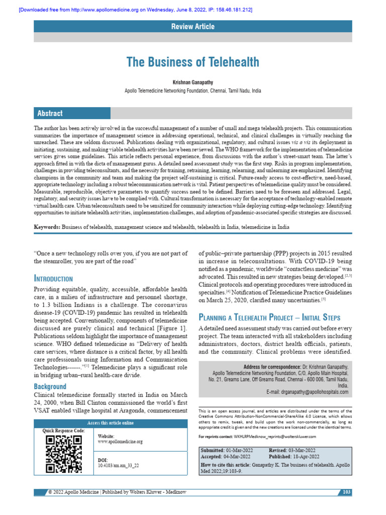 Apollo Telehealth Services Overview | PDF | Social Science