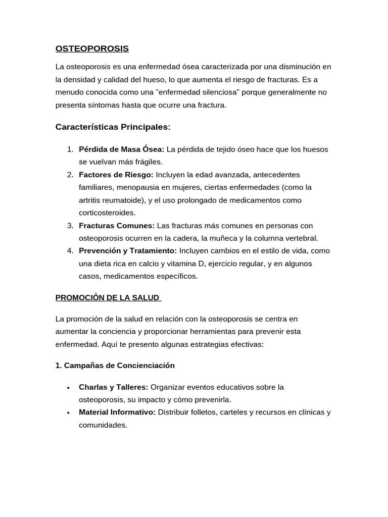 Prevención y Manejo de Osteoporosis | PDF | Osteoporosis | Hueso