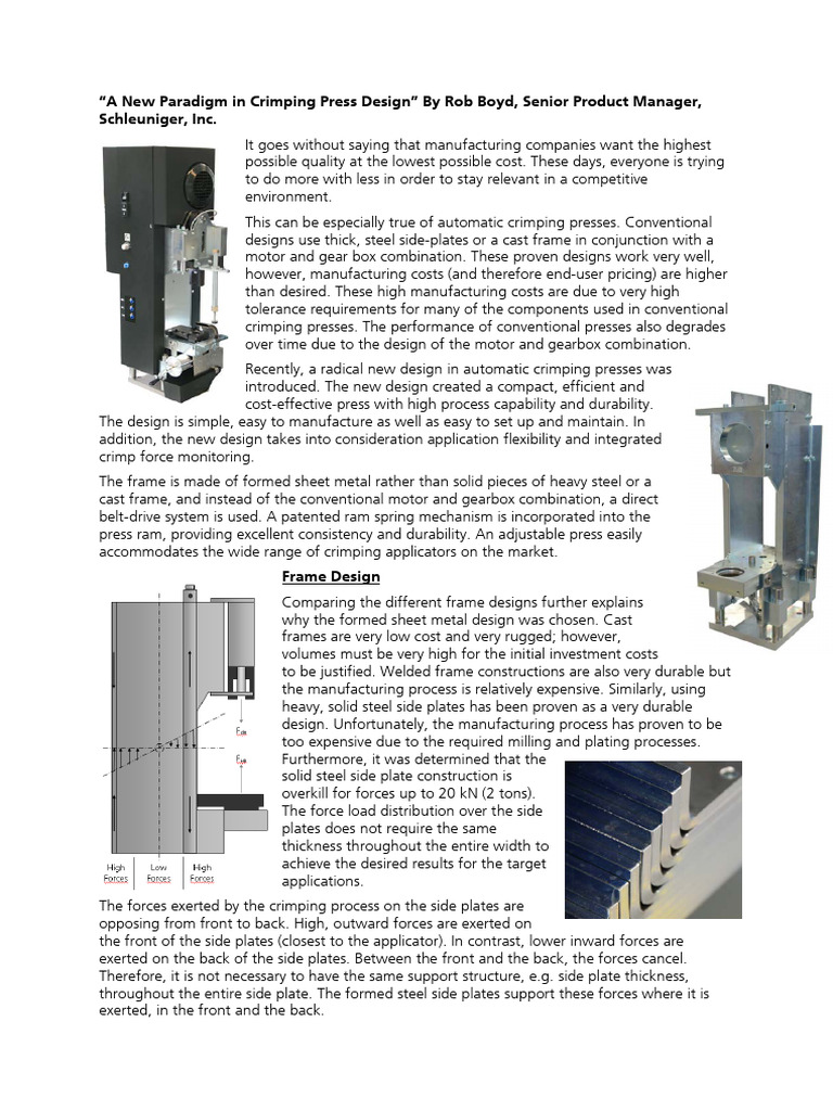 A New Paradigm in Crimping Press Design | PDF | Sheet Metal | Belt ...