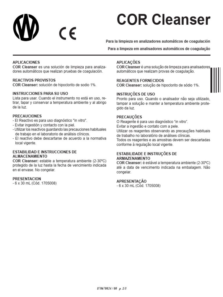 Cor Cleanser | PDF