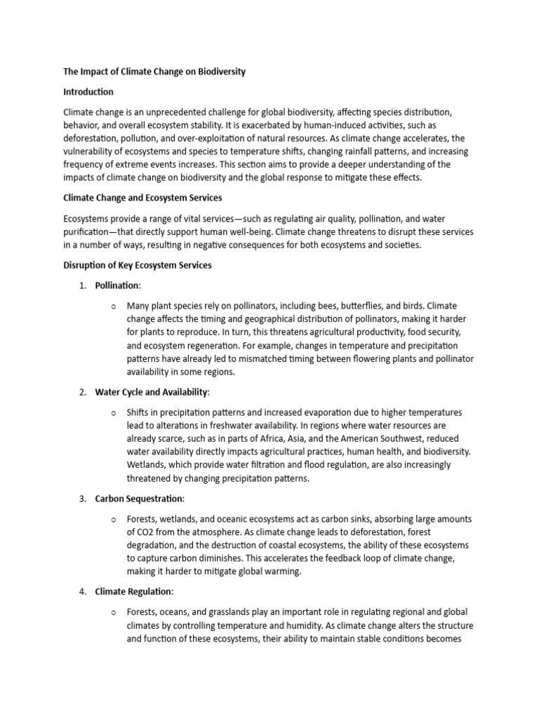 Climate Change's Effects on Biodiversity | PDF | Conservation Biology ...