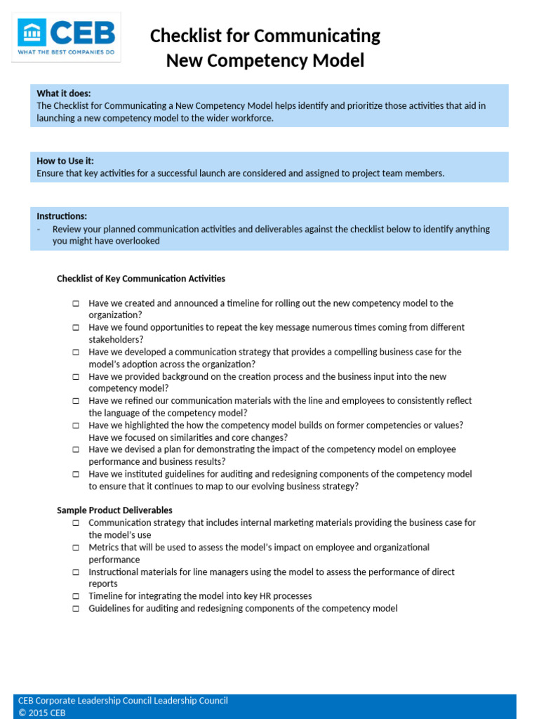 New Competency Model Launch Guide | PDF | Business Economics | Business