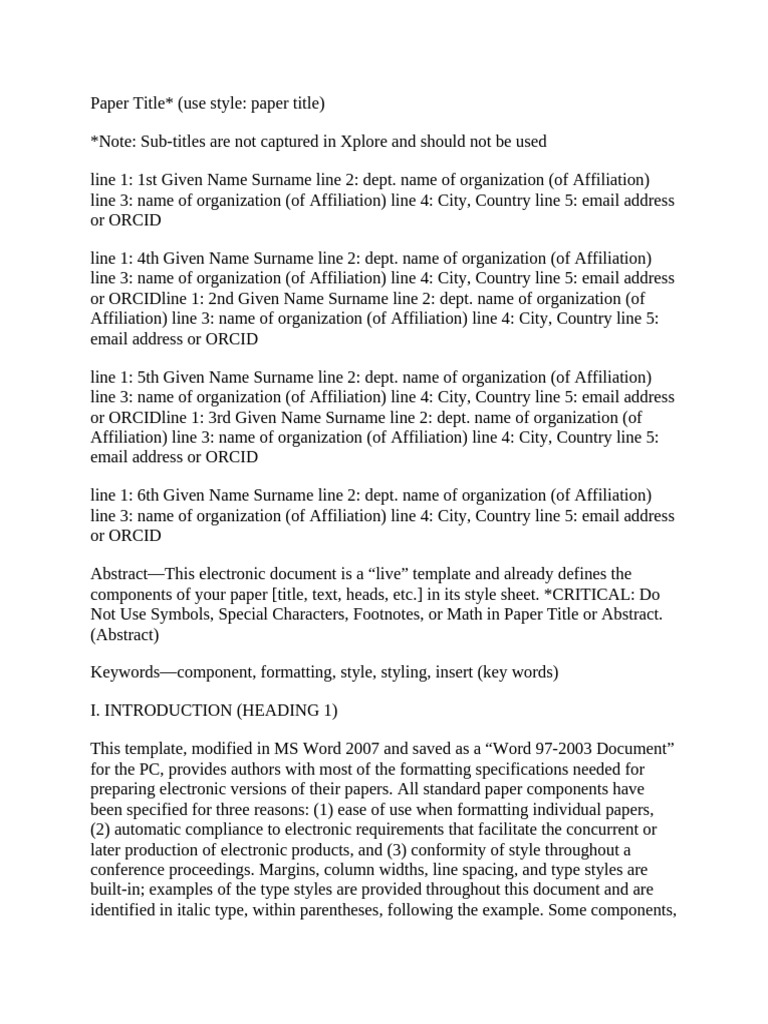 Paper Title | PDF | Microsoft Word | International System Of Units