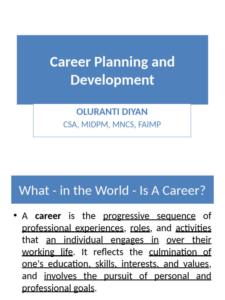 Career Planning Lecture Slides | PDF | Data Science | Goal