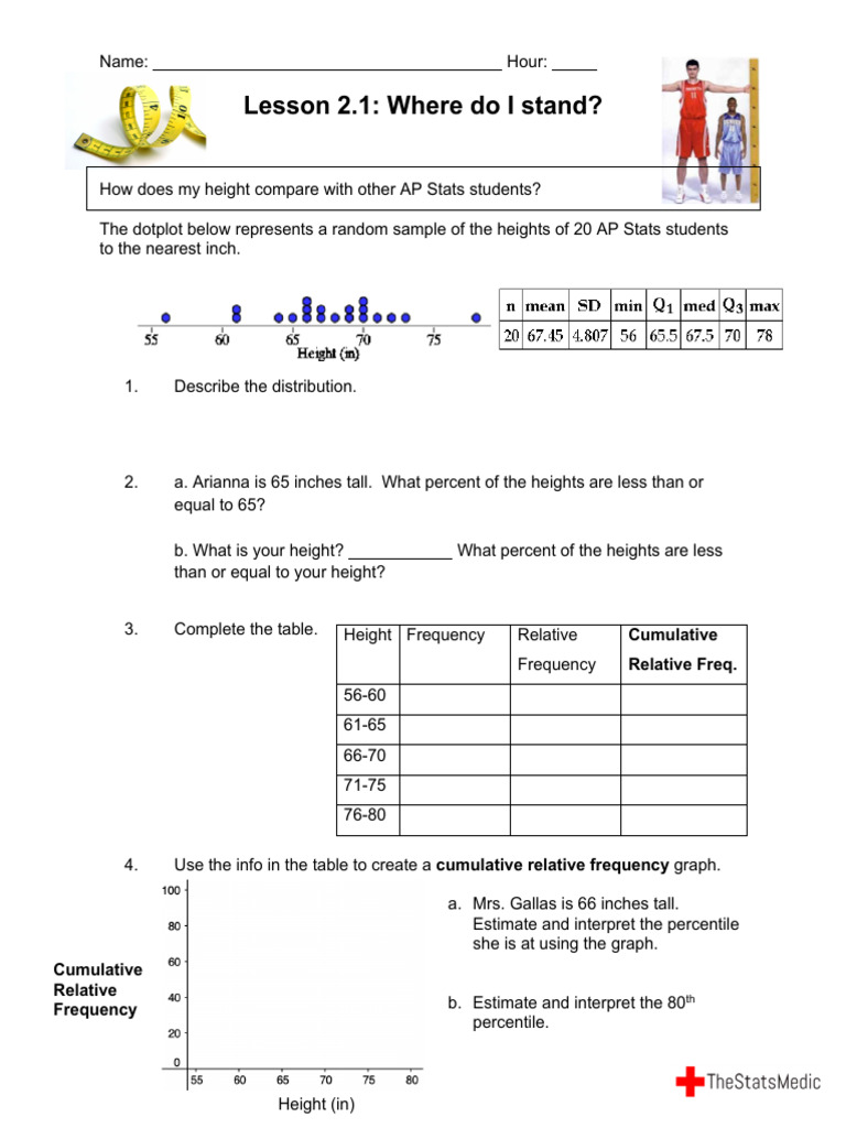 Lesson 2.1 | PDF | Percentile | Statistics