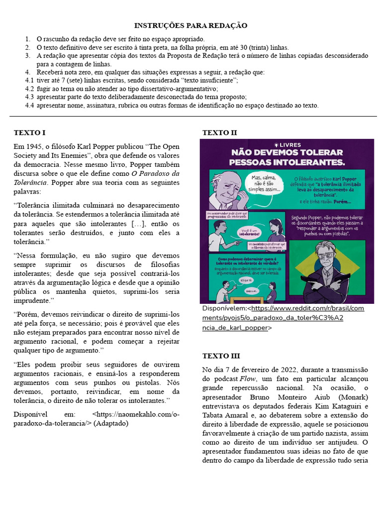 Paradoxo da Tolerância e Intolerância | PDF