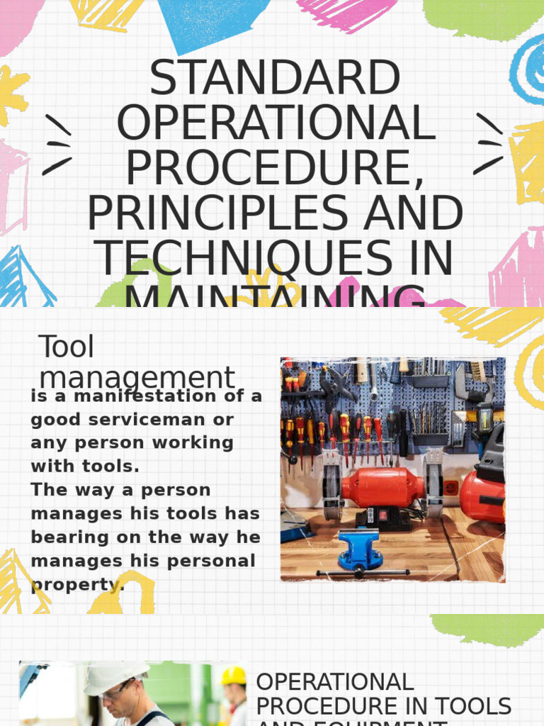 standard operational procedure in tools and equipment maintenance | PDF ...