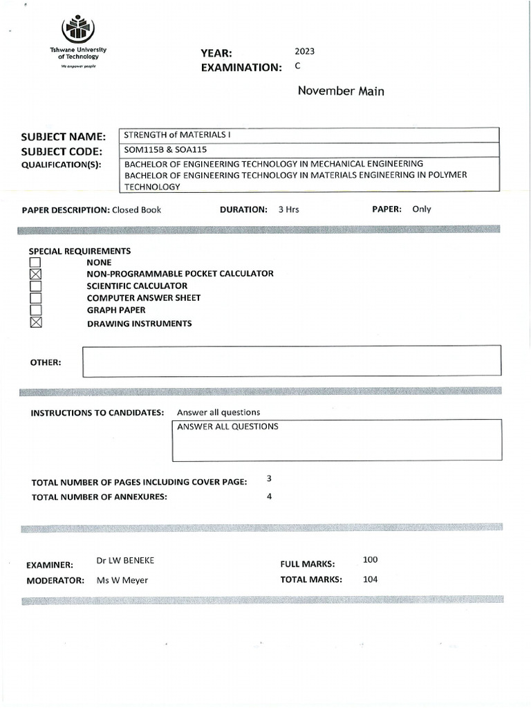 Exam Paper 2 - Memo | PDF