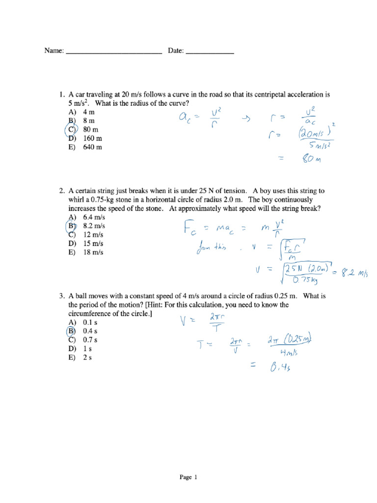 Assignment 5 Solutions - Intro Physics - Life Scie I | PDF