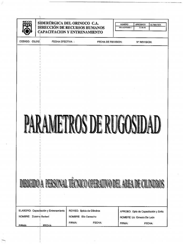 Cil012 Parametros de Rugosidad | PDF