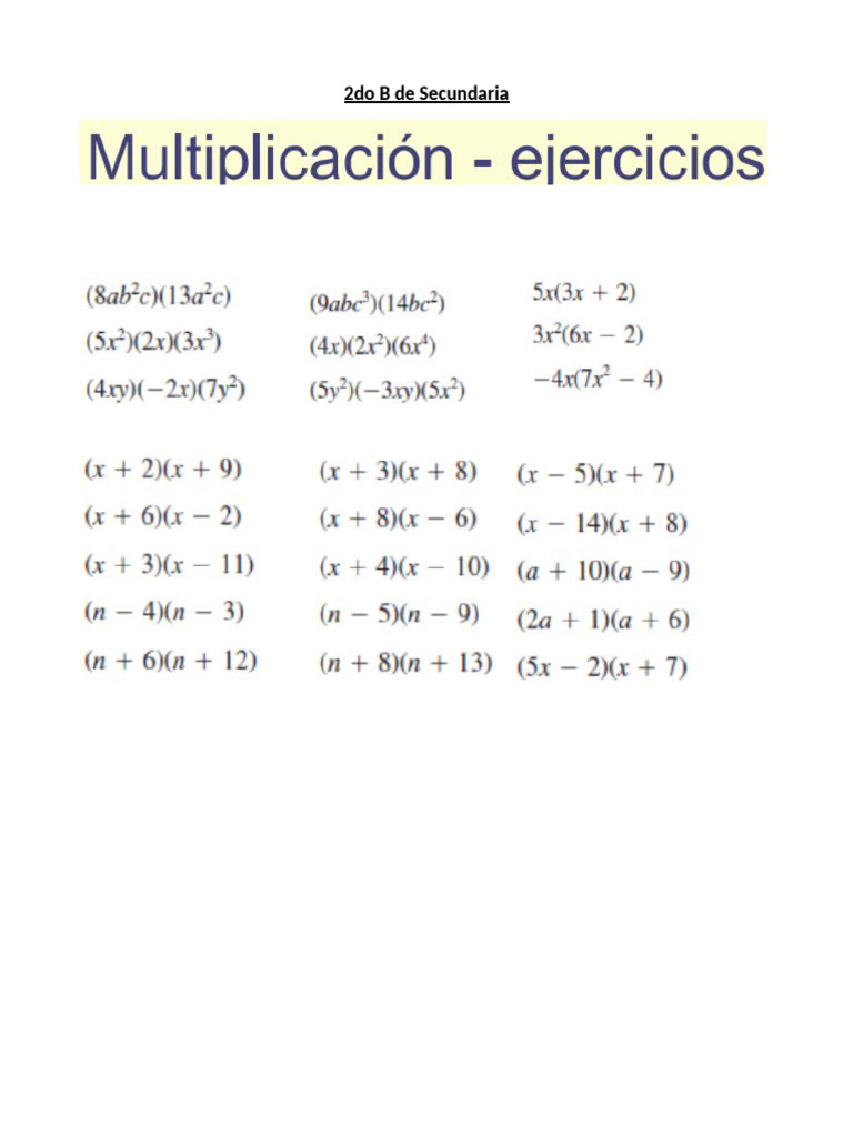 2do B de Secundaria | PDF