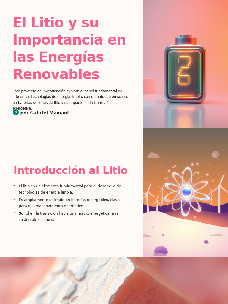 Litio: Clave para Energías Renovables | PDF | Batería de iones de litio ...