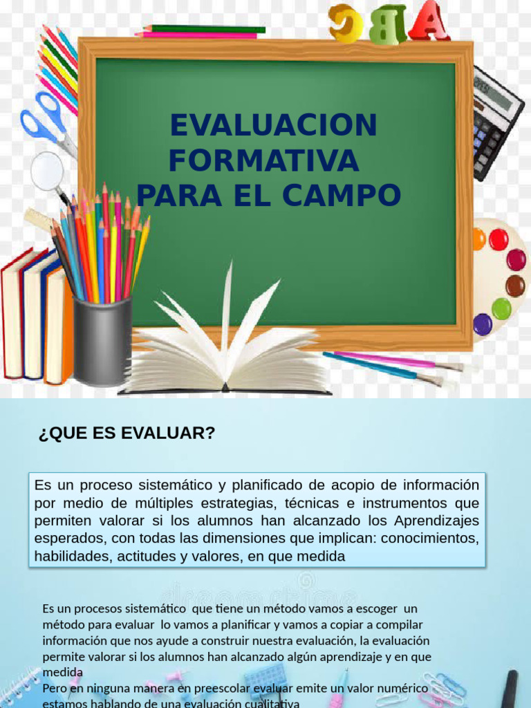 Evaluación Formativa en Educación Preescolar | PDF | Evaluación ...
