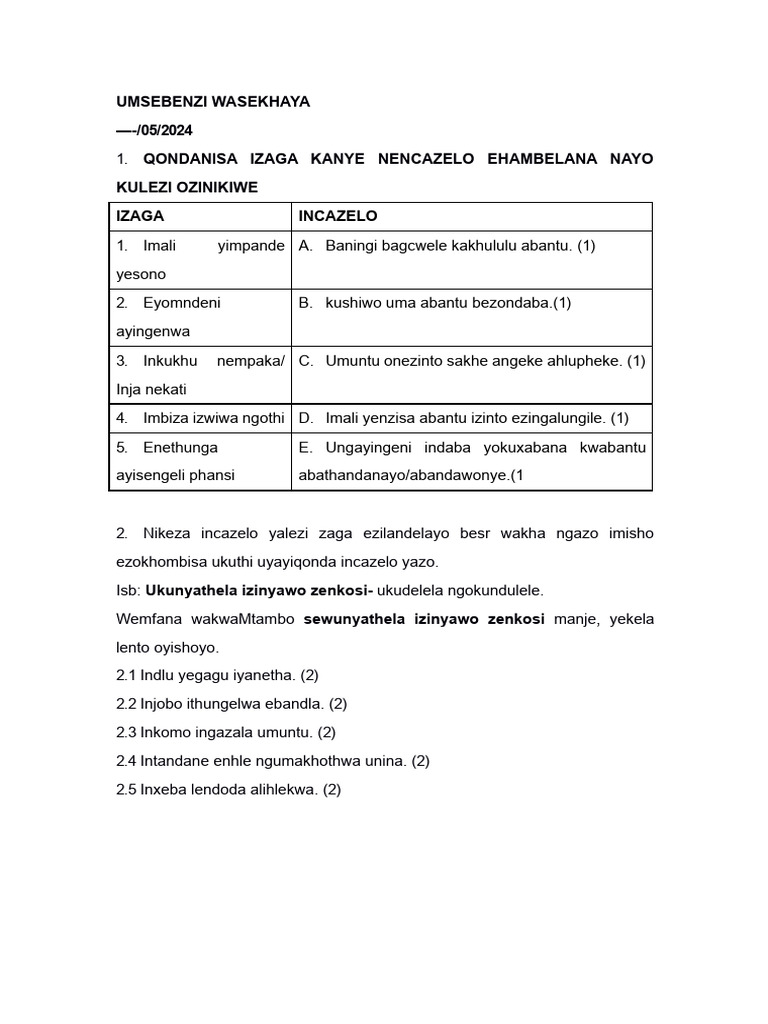 UMSEBENZI | PDF