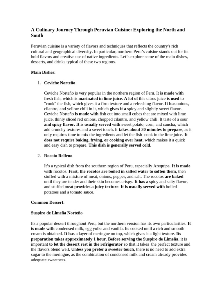 Un Viaje Culinario Por La Cocina Peruana | PDF | Foods | Cuisine Of The ...